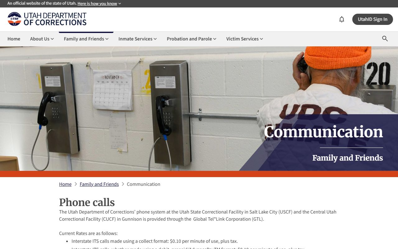 Sanpete County inmate population UDC communication record access