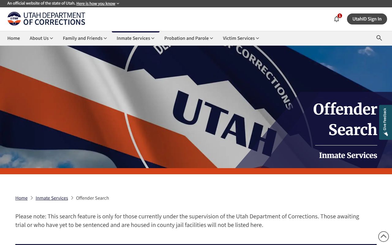 Sanpete County inmate records UDC offender search